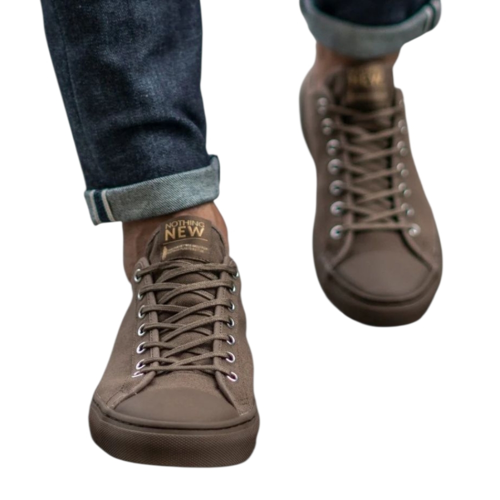 Nothing New Men Brown Tuape Low Top Canvas  Sneakers Size 13M